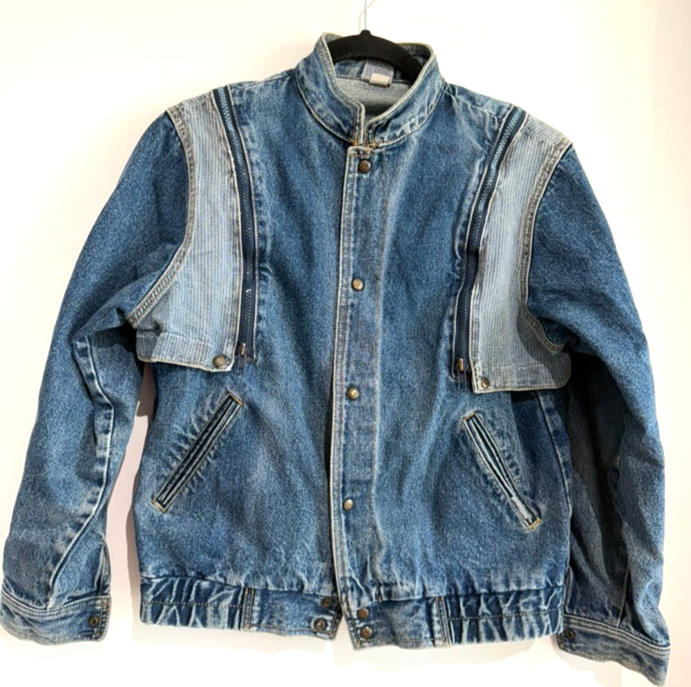 Vintage 80's-90’s Jordache 2 In 1 convertible Denim Jacket Vest Bomber Size-L